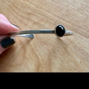 Artie Yellowhorse Silver Bracelet with a Blackstone (Onyx?)